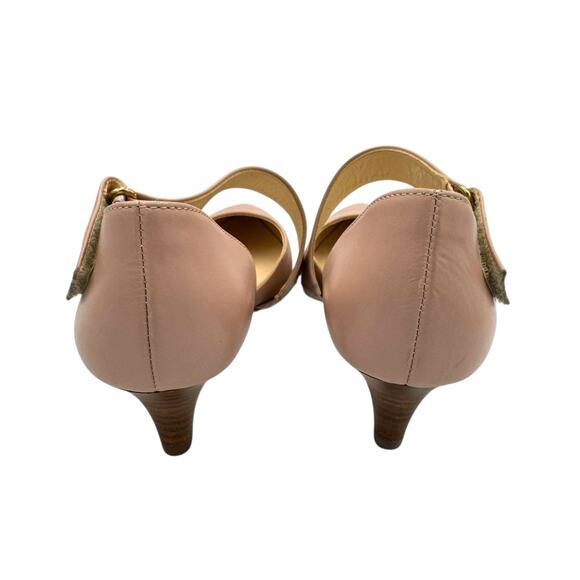 Paul Green Nicki Asymmetrical Hook & Loop Leather Strap Pointed Toe Neutral Pump - Picture 5 of 12